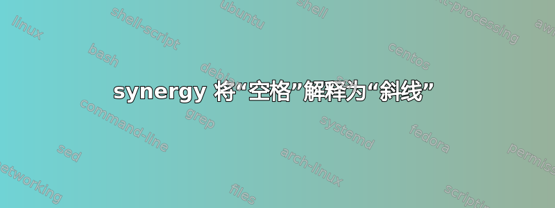 synergy 将“空格”解释为“斜线”