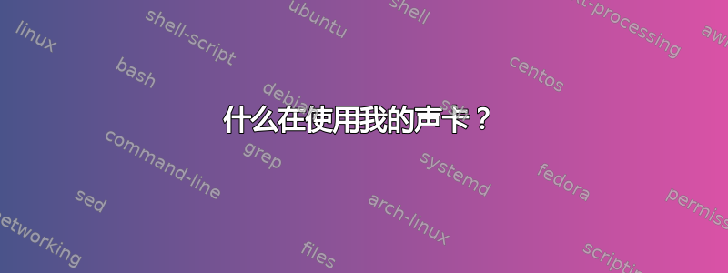 什么在使用我的声卡？