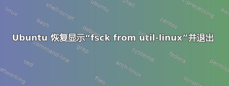 Ubuntu 恢复显示“fsck from util-linux”并退出