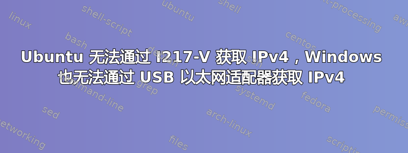 Ubuntu 无法通过 I217-V 获取 IPv4，Windows 也无法通过 USB 以太网适配器获取 IPv4