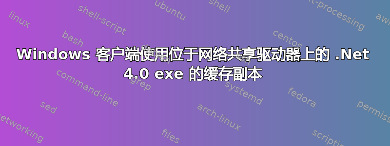 Windows 客户端使用位于网络共享驱动器上的 .Net 4.0 exe 的缓存副本