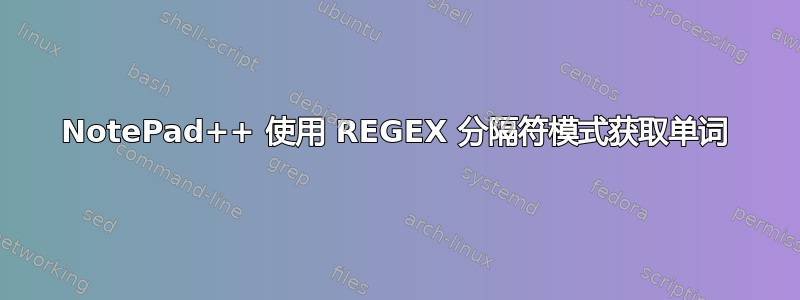 NotePad++ 使用 REGEX 分隔符模式获取单词