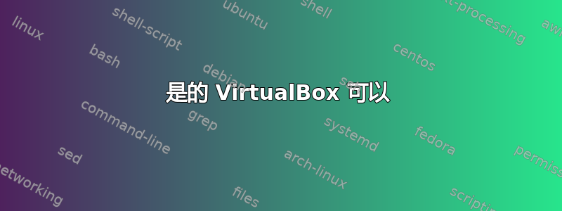 是的 VirtualBox 可以