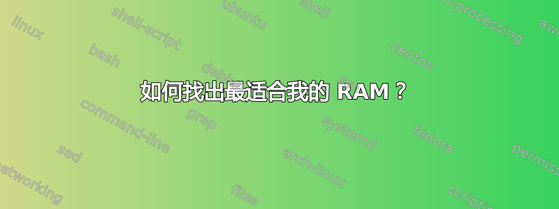 如何找出最适合我的 RAM？