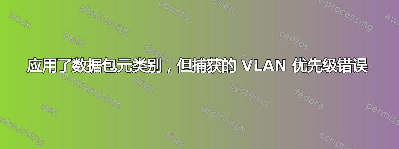 应用了数据包元类别，但捕获的 VLAN 优先级错误