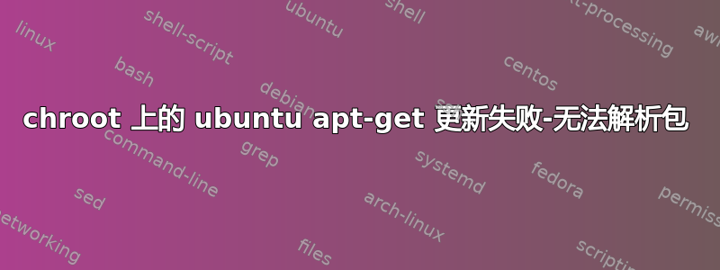 chroot 上的 ubuntu apt-get 更新失败-无法解析包