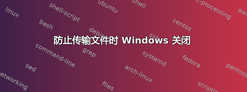 防止传输文件时 Windows 关闭