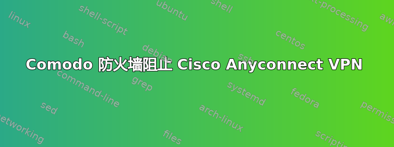 Comodo 防火墙阻止 Cisco Anyconnect VPN