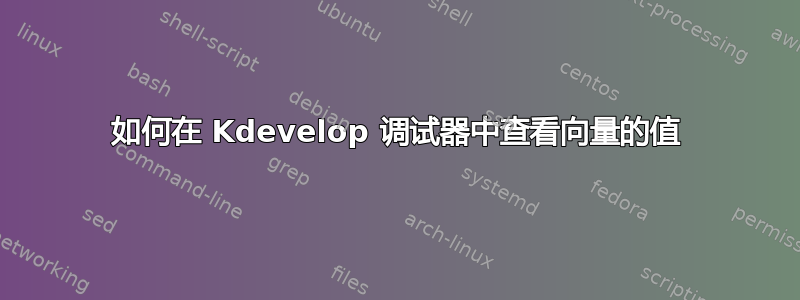 如何在 Kdevelop 调试器中查看向量的值