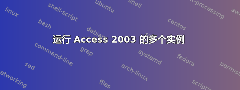 运行 Access 2003 的多个实例