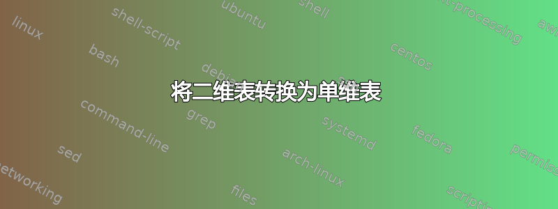 将二维表转换为单维表