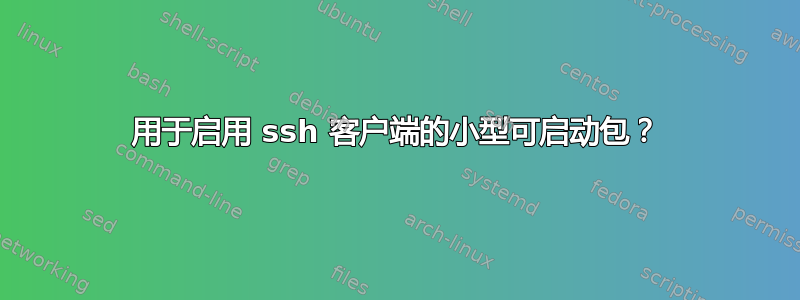 用于启用 ssh 客户端的小型可启动包？