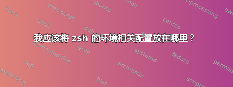 我应该将 zsh 的环境相关配置放在哪里？