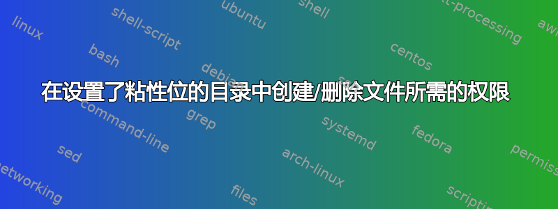 在设置了粘性位的目录中创建/删除文件所需的权限