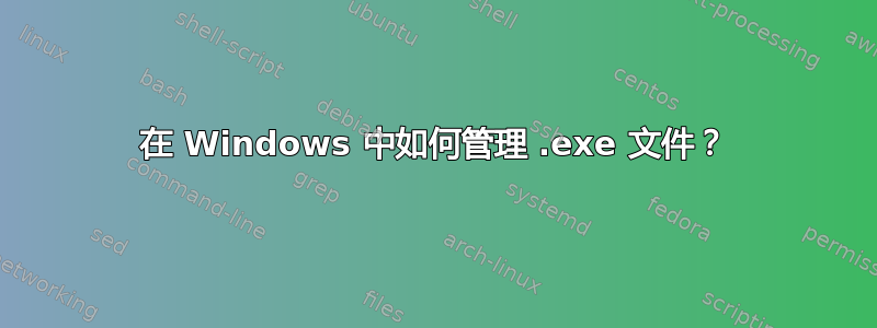 在 Windows 中如何管理 .exe 文件？