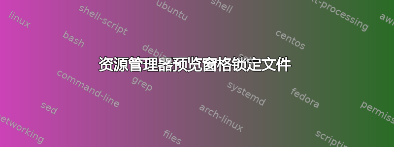 资源管理器预览窗格锁定文件