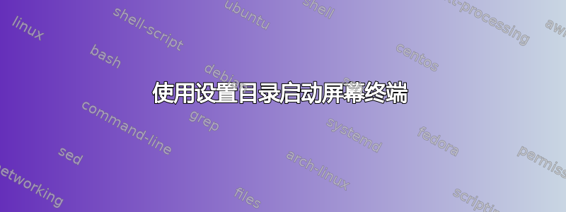 使用设置目录启动屏幕终端