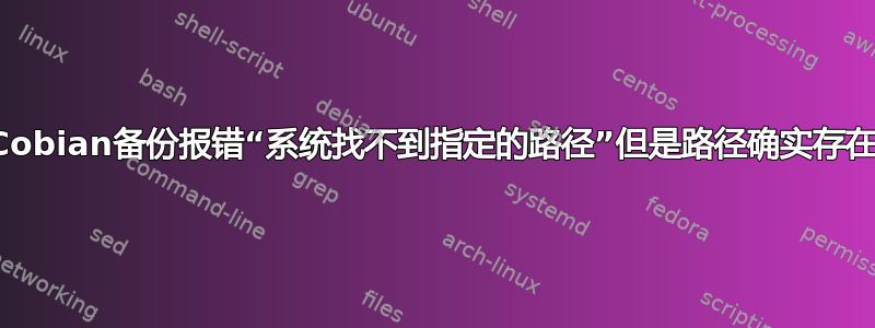 Cobian备份报错“系统找不到指定的路径”但是路径确实存在