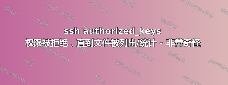 ssh authorized_keys 权限被拒绝，直到文件被列出/统计 - 非常奇怪