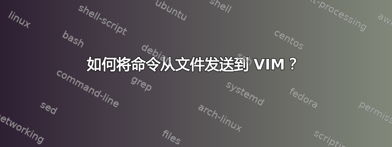 如何将命令从文件发送到 VIM？