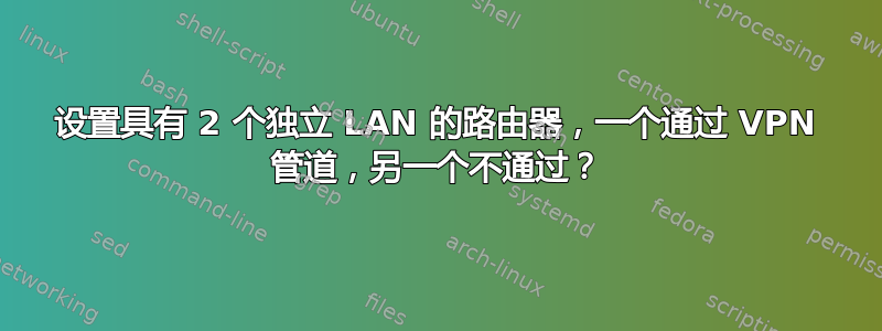 设置具有 2 个独立 LAN 的路由器，一个通过 VPN 管道，另一个不通过？