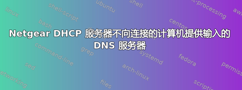 Netgear DHCP 服务器不向连接的计算机提供输入的 DNS 服务器