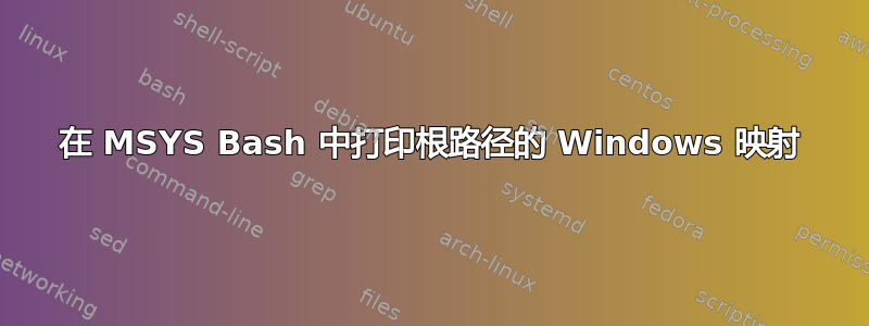 在 MSYS Bash 中打印根路径的 Windows 映射