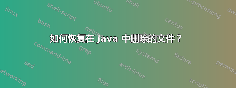 如何恢复在 Java 中删除的文件？