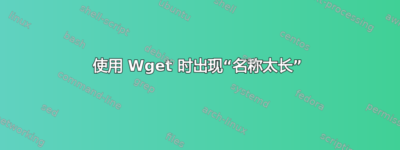 使用 Wget 时出现“名称太长”