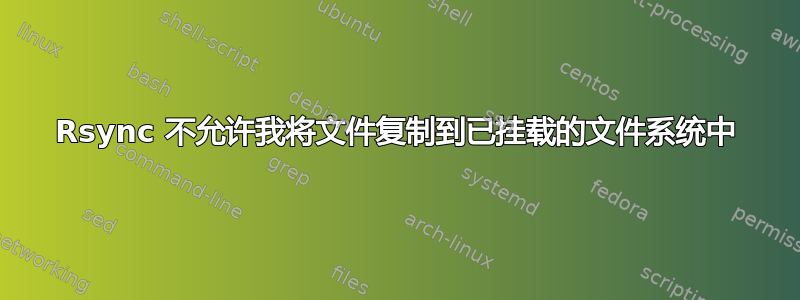 Rsync 不允许我将文件复制到已挂载的文件系统中