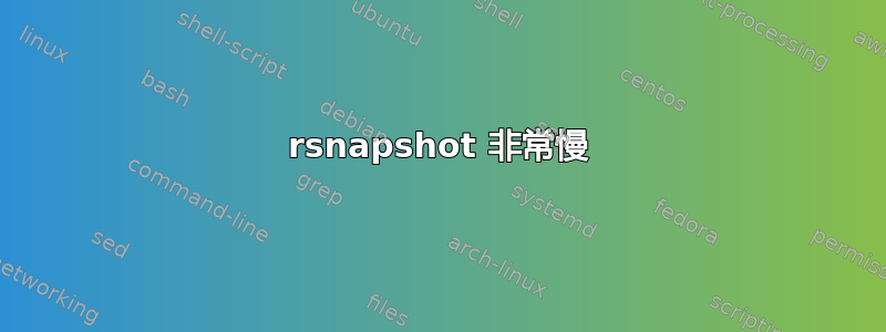 rsnapshot 非常慢