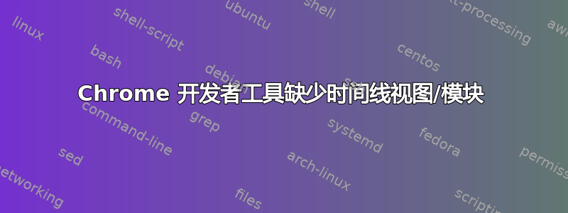 Chrome 开发者工具缺少时间线视图/模块