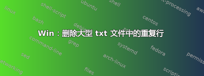 Win：删除大型 txt 文件中的重复行