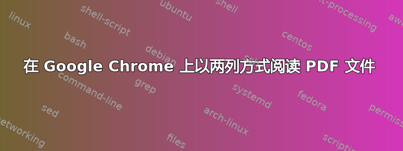 在 Google Chrome 上以两列方式阅读 PDF 文件