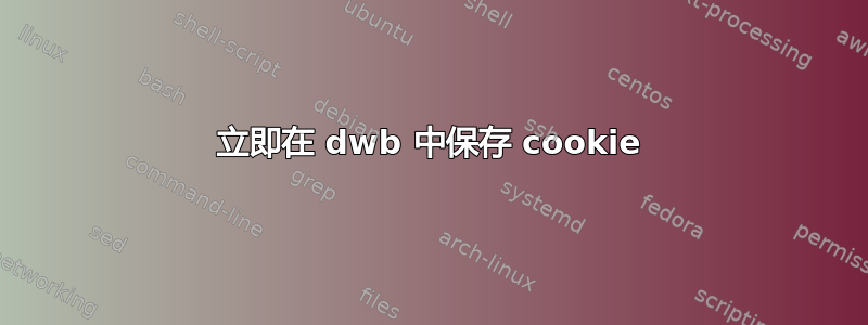 立即在 dwb 中保存 cookie