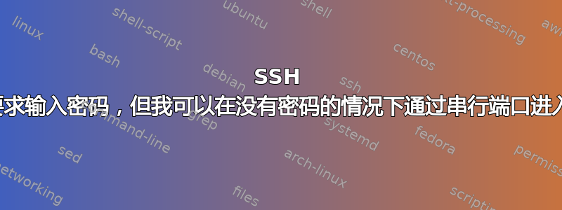 SSH 要求输入密码，但我可以在没有密码的情况下通过串行端口进入