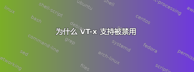 为什么 VT-x 支持被禁用