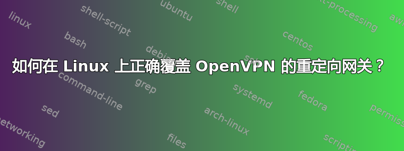 如何在 Linux 上正确覆盖 OpenVPN 的重定向网关？