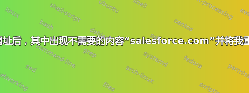 输入网址后，其中出现不需要的内容“salesforce.com”并将我重定向