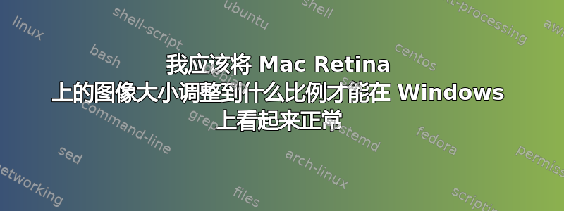 我应该将 Mac Retina 上的图像大小调整到什么比例才能在 Windows 上看起来正常