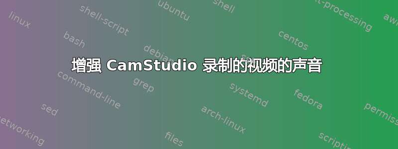 增强 CamStudio 录制的视频的声音