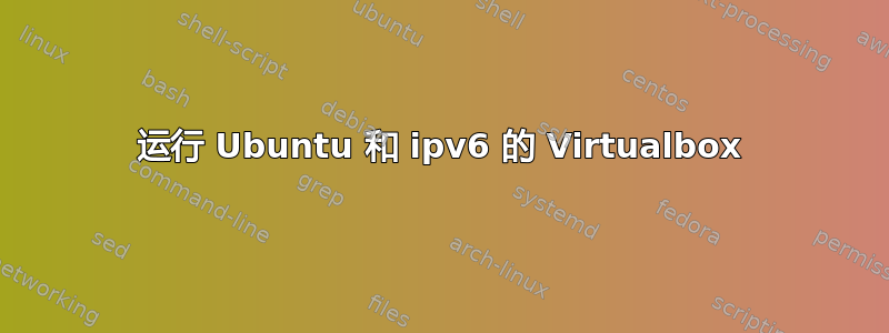 运行 Ubuntu 和 ipv6 的 Virtualbox