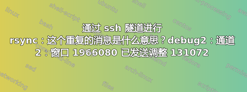 通过 ssh 隧道进行 rsync：这个重复的消息是什么意思？debug2：通道 2：窗口 1966080 已发送调整 131072