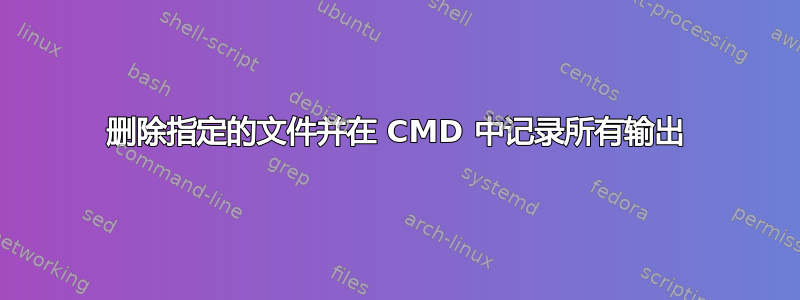 删除指定的文件并在 CMD 中记录所有输出