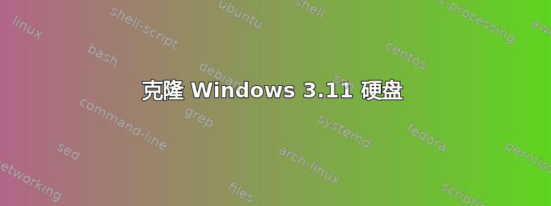 克隆 Windows 3.11 硬盘