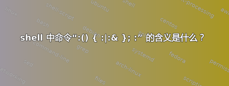 shell 中命令“:() { :|:& }; :” 的含义是什么？