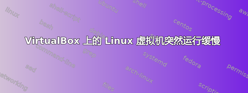 VirtualBox 上的 Linux 虚拟机突然运行缓慢