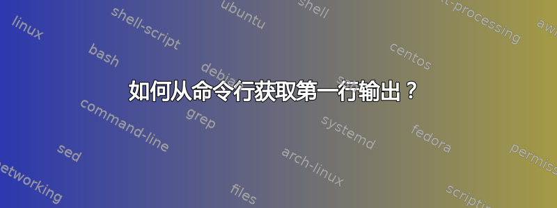 如何从命令行获取第一行输出？