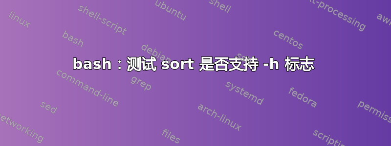 bash：测试 sort 是否支持 -h 标志