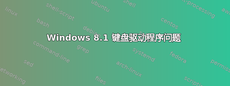 Windows 8.1 键盘驱动程序问题